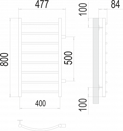 Классик П8 400х800 бп500 Полотенцесушитель  TERMINUS Саранск - фото 3