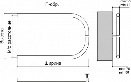 Эконом П-обр AISI 32х2 500х500 Полотенцесушитель  TERMINUS Саранск - фото 3