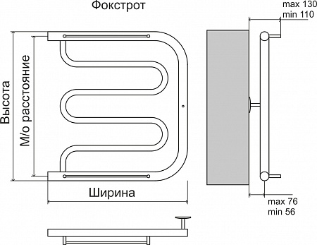 Фокстрот AISI 32х2 500х400 Полотенцесушитель  TERMINUS Саранск - фото 4