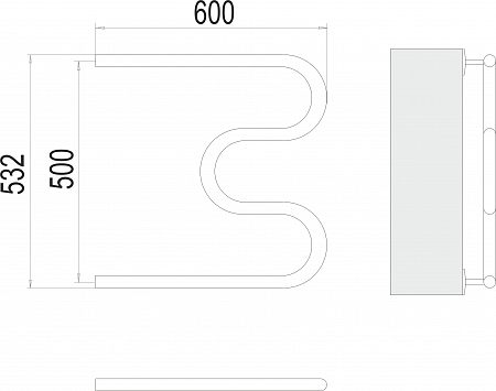 М-обр AISI 32х2 500х600 Полотенцесушитель  TERMINUS Саранск - фото 3