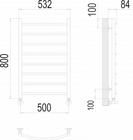 Классик П8 500х800 Полотенцесушитель  TERMINUS Саранск - фото 3