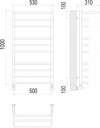 Арктур П10 500х1000 Полотенцесушитель  TERMINUS Саранск - фото 3