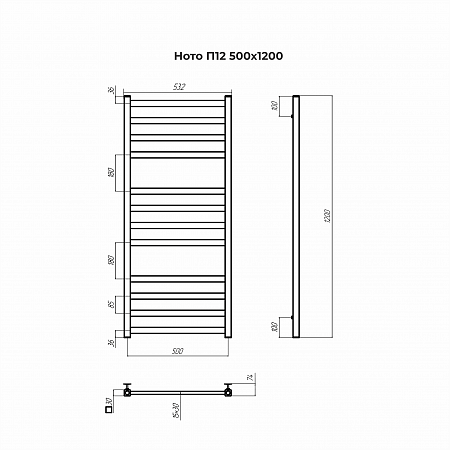Ното П12 500х1200 Полотенцесушитель TERMINUS Саранск - фото 3