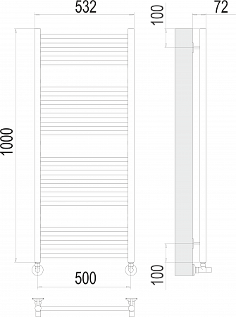 Аврора П20 500х1000 Полотенцесушитель  TERMINUS Саранск - фото 3