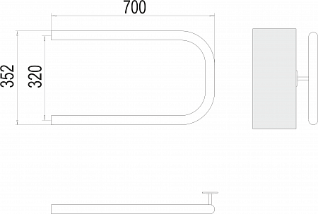 П-обр AISI 32х2 320х700 Полотенцесушитель  TERMINUS Саранск - фото 3