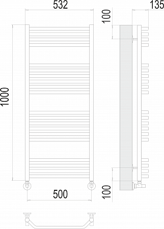 Виктория П20 500х1000 Полотенцесушитель  TERMINUS Саранск - фото 3