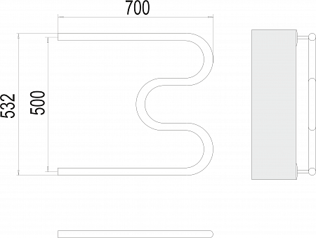 М-обр AISI 32х2 500х700 Полотенцесушитель  TERMINUS Саранск - фото 3