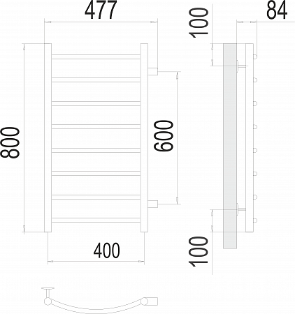 Классик П8 400х800 бп600 Полотенцесушитель  TERMINUS Саранск - фото 3