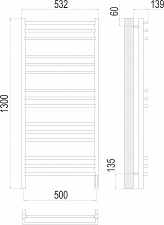 Прато П15 500х1300 электро (sensor quick touch) Полотенцесушитель  TERMINUS Саранск - фото 3